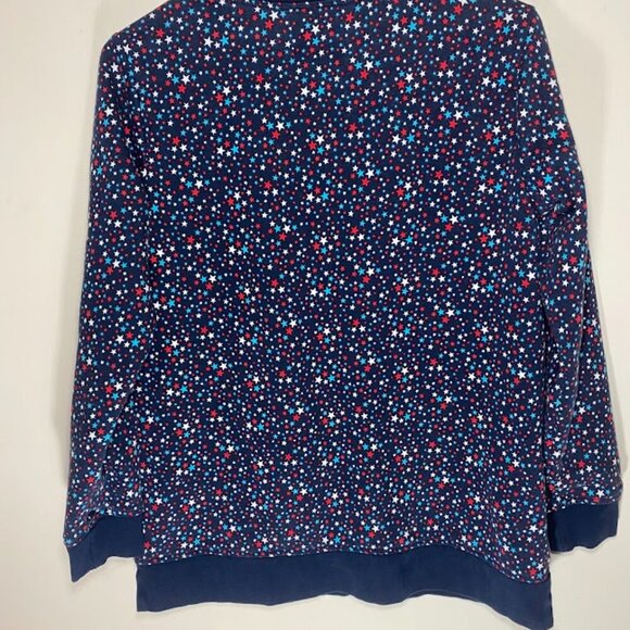 Lands' End Serious Sweats Red White and Blue Crewneck Sweatshirt - Picture 4 of 5